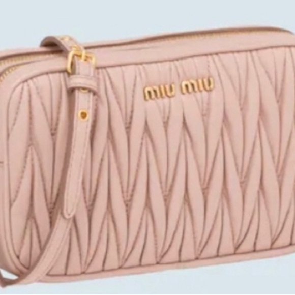 Miu Miu Handbags - Miu Miu Pink Matelassé Leather Bag